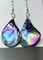 Large Mother of Pearl shell earrings - choice of rainbow multicolor, off-white, amber, blue, or green product 1